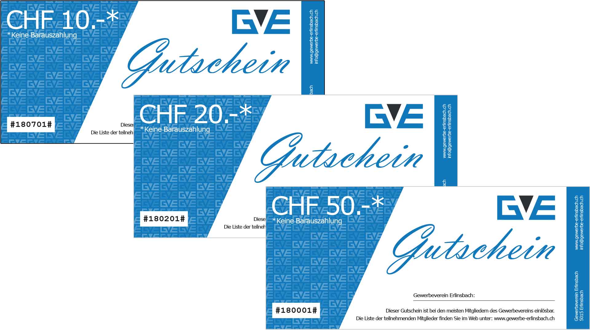 Geschenkgutscheine Gewerbeverein Erlinsbach