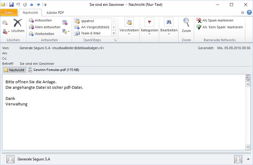 Bitte offnen Sie die Anlage!